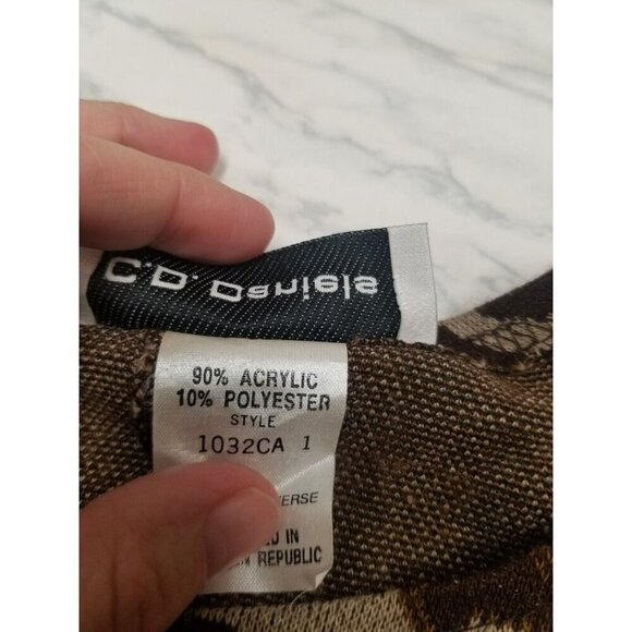 C.D. Daniels‎ Womens 3X Tiger Print Sweater Boxy Boho Wildlife Cat Brown - Picture 4 of 8